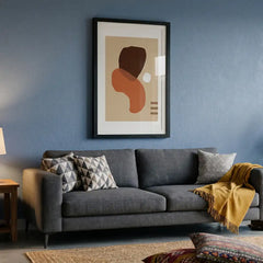 Earthy Boho Organic Shapes - Premium Glass Framed Wall Art