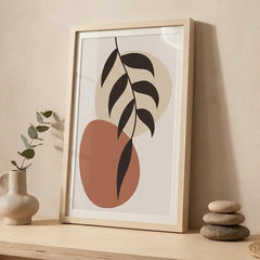 Modern Boho Botanical Leaf - Premium Glass Framed Wall Art