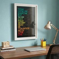 The Rules of Life - Colorful Motivational Typography (Premium Glass Frame)