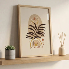 Celestial Boho Botanical - Premium Glass Framed Wall Art