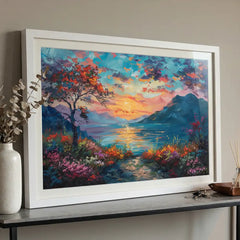 Radiant Sunset - Colorful Nature Scenery (Premium Glass Frame)