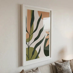 Earthy Boho Botanical Greenery - Premium Glass Framed Wall Art