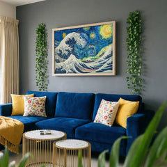 The Starry Wave - Iconic Fusion Masterpiece (Premium Glass Frame)