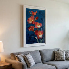 Vibrant Gladiolus Flower - Premium Glass Framed Wall Art