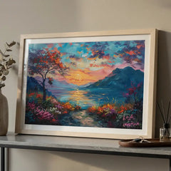 Radiant Sunset - Colorful Nature Scenery (Premium Glass Frame)