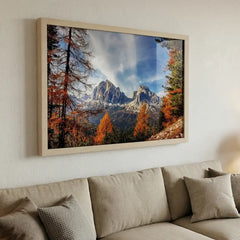 Majestic Autumn Peaks - Alpine Mountain Scenery (Premium Glass Frame)