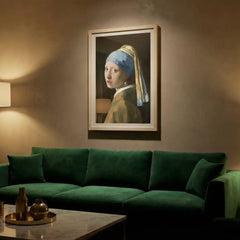 Girl with a Pearl Earring by Vermeer - Premium Glass Framed Wall Art
