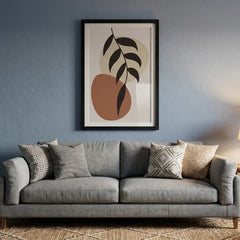 Modern Boho Botanical Leaf - Premium Glass Framed Wall Art
