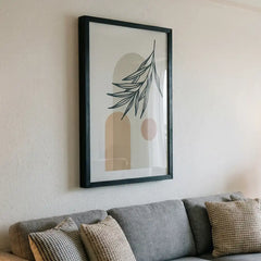 Minimalist Boho Botanical Arch - Premium Glass Framed Wall Art