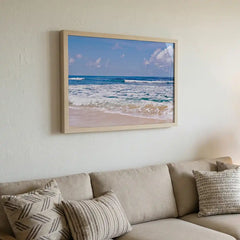 Ocean Breeze - Sunny Beach & Waves Scenery (Premium Glass Frame)