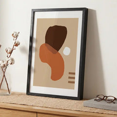 Earthy Boho Organic Shapes - Premium Glass Framed Wall Art