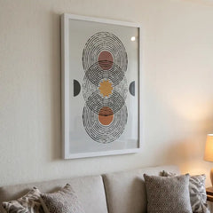 Modern Boho Celestial Line Art - Premium Glass Framed Wall Art