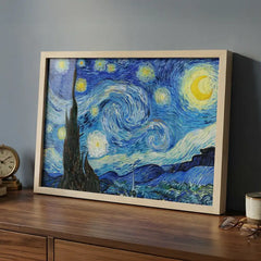 The Starry Night - Classic Van Gogh Masterpiece (Premium Glass Frame)