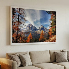 Majestic Autumn Peaks - Alpine Mountain Scenery (Premium Glass Frame)