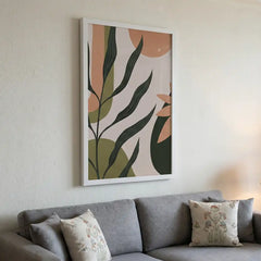 Earthy Boho Botanical Greenery - Premium Glass Framed Wall Art