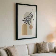 Minimalist Boho Botanical Arch - Premium Glass Framed Wall Art