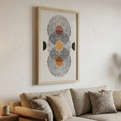 Modern Boho Celestial Line Art - Premium Glass Framed Wall Art