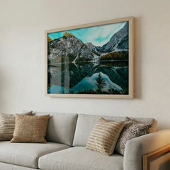 Mirror of the Mountains - Serene Lake Scenery (Premium Glass Frame)