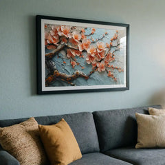 Soft Pink Spring Blossoms - Floral Art (Premium Glass Frame)