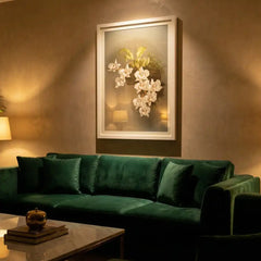 H.G. Moon Cascading White Orchid - Premium Glass Framed Wall Art