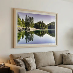 Alpine Reflection - Serene Forest Lake Scenery (Premium Glass Frame)