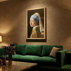 Girl with a Pearl Earring by Vermeer - Premium Glass Framed Wall Art