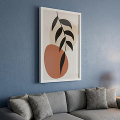 Modern Boho Botanical Leaf - Premium Glass Framed Wall Art