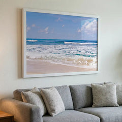 Ocean Breeze - Sunny Beach & Waves Scenery (Premium Glass Frame)