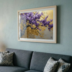 Royal Purple Blossom Tree - Premium Glass Framed Wall Art