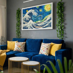 The Starry Wave - Iconic Fusion Masterpiece (Premium Glass Frame)