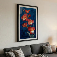 Vibrant Gladiolus Flower - Premium Glass Framed Wall Art