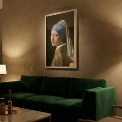 Girl with a Pearl Earring by Vermeer - Premium Glass Framed Wall Art