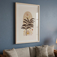 Celestial Boho Botanical - Premium Glass Framed Wall Art