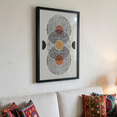 Modern Boho Celestial Line Art - Premium Glass Framed Wall Art