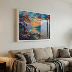 Radiant Sunset - Colorful Nature Scenery (Premium Glass Frame)