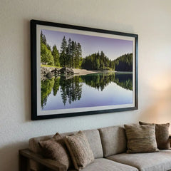 Alpine Reflection - Serene Forest Lake Scenery (Premium Glass Frame)