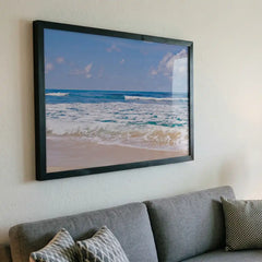 Ocean Breeze - Sunny Beach & Waves Scenery (Premium Glass Frame)