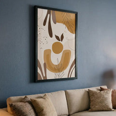 Warm Earthy Boho Botanical - Premium Glass Framed Wall Art