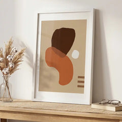 Earthy Boho Organic Shapes - Premium Glass Framed Wall Art