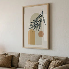 Minimalist Boho Botanical Arch - Premium Glass Framed Wall Art