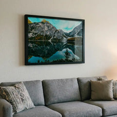 Mirror of the Mountains - Serene Lake Scenery (Premium Glass Frame)