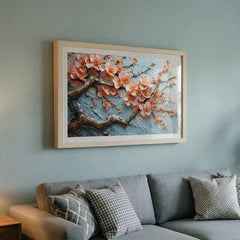 Soft Pink Spring Blossoms - Floral Art (Premium Glass Frame)