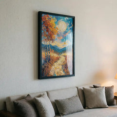 Moonlit Autumn - Dreamy Landscape Art (Premium Glass Frame)