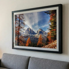 Majestic Autumn Peaks - Alpine Mountain Scenery (Premium Glass Frame)
