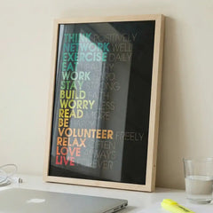 The Rules of Life - Colorful Motivational Typography (Premium Glass Frame)