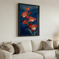 Vibrant Gladiolus Flower - Premium Glass Framed Wall Art