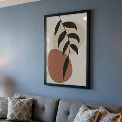 Modern Boho Botanical Leaf - Premium Glass Framed Wall Art